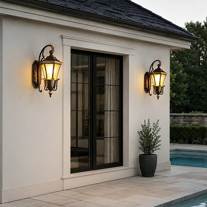 Vintage Hexagon Casa Marseille Waterproof Outdoor LED Porch Wall Lights - Flyachilles