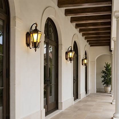 Vintage Hexagon Casa Marseille Waterproof Outdoor LED Porch Wall Lights - Flyachilles