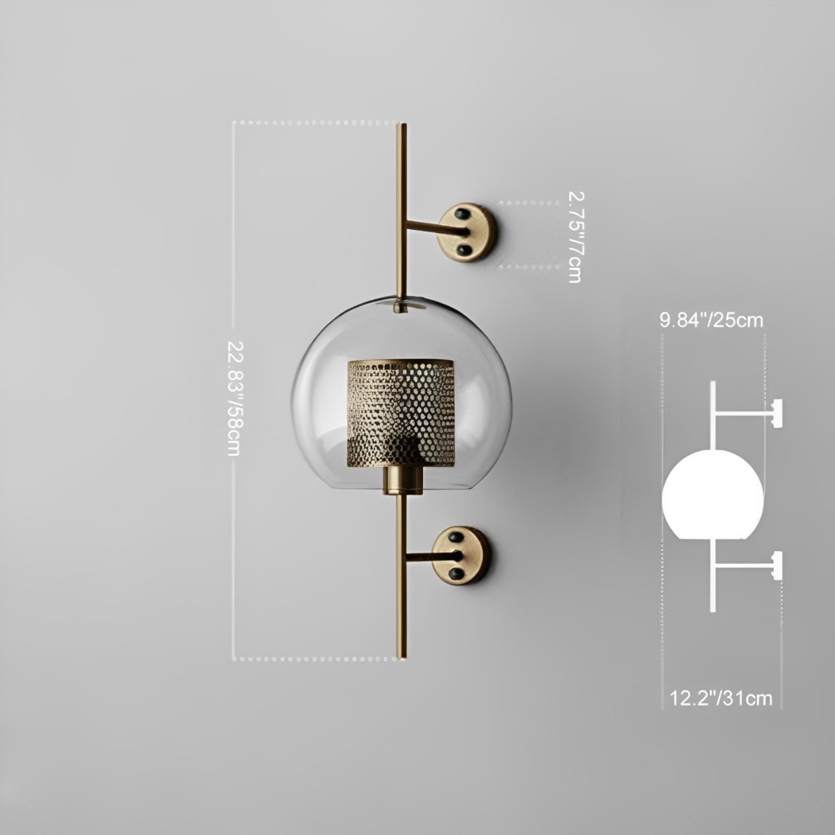 Vintage Luxury Industrial Glass Globe LED Wall Sconces - Flyachilles