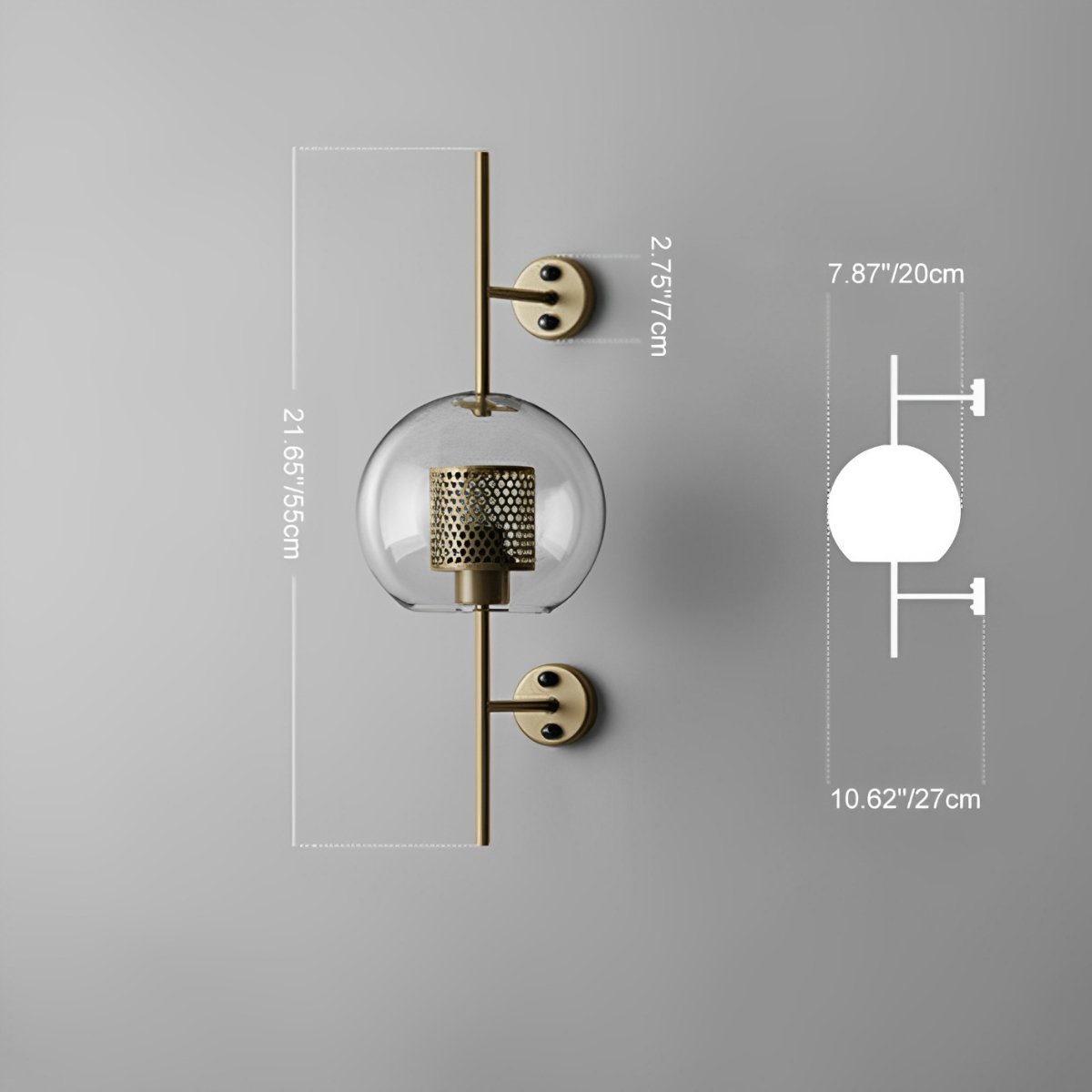 Vintage Luxury Industrial Glass Globe LED Wall Sconces - Flyachilles