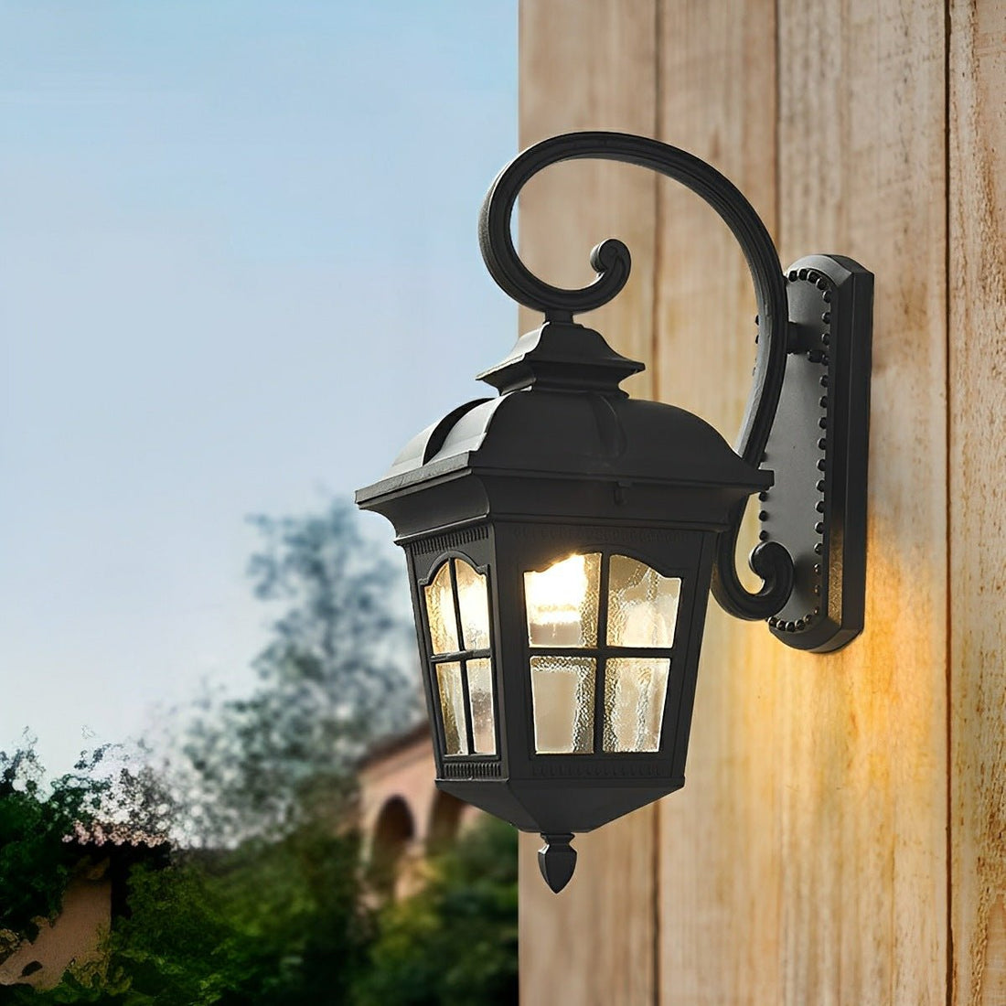 Vintage Rustic Cross Waterproof Outdoor LED Lantern Porch Wall Lights - Flyachilles