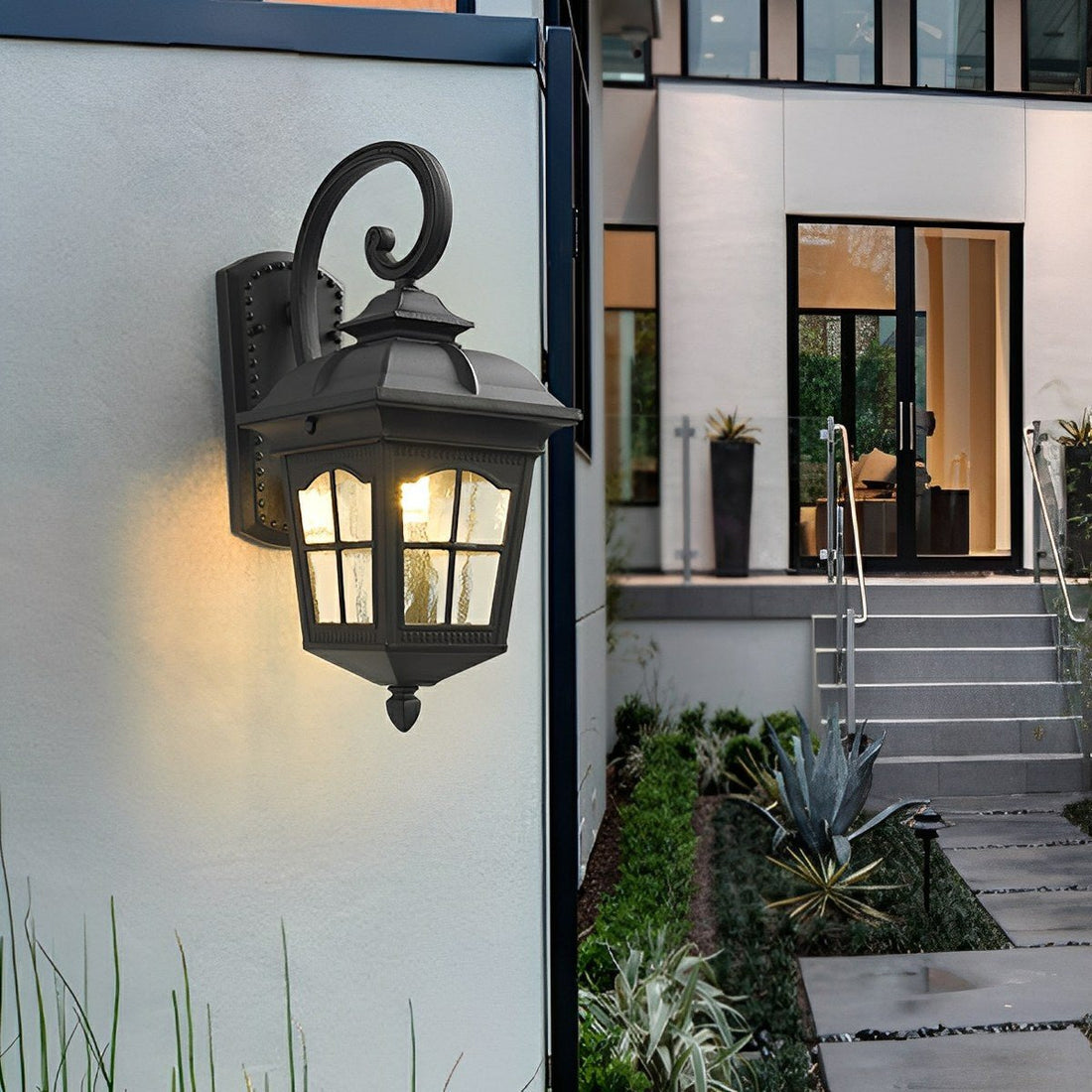 Vintage Rustic Cross Waterproof Outdoor LED Lantern Porch Wall Lights - Flyachilles