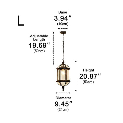 Vintage Rustic Cylinder Waterproof Outdoor LED Lantern Pendant Lights - Flyachilles