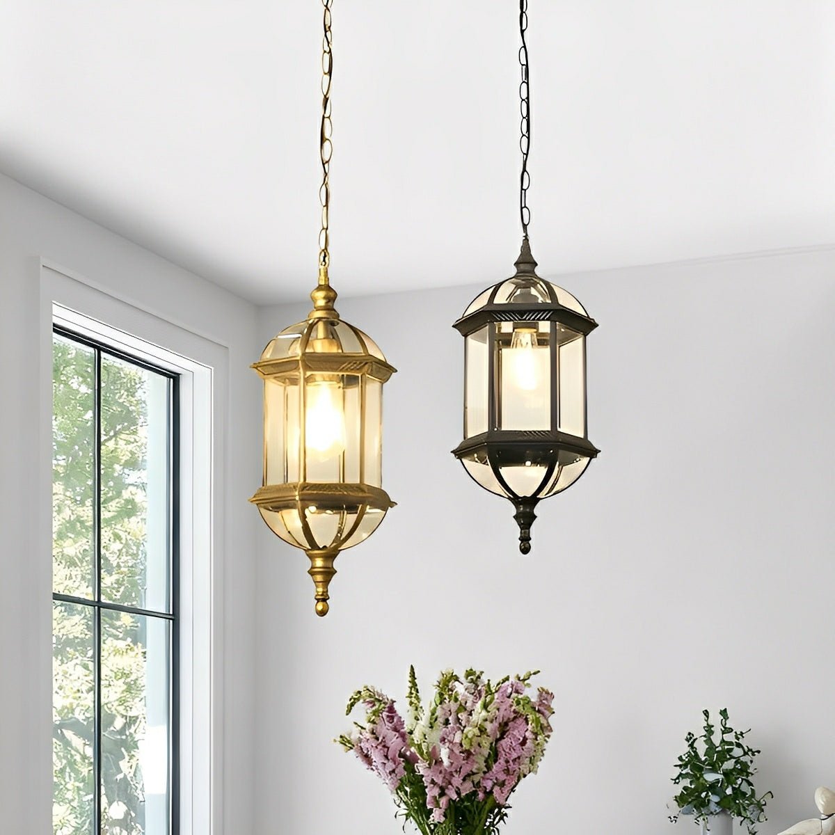 Vintage Rustic Cylinder Waterproof Outdoor LED Lantern Pendant Lights - Flyachilles