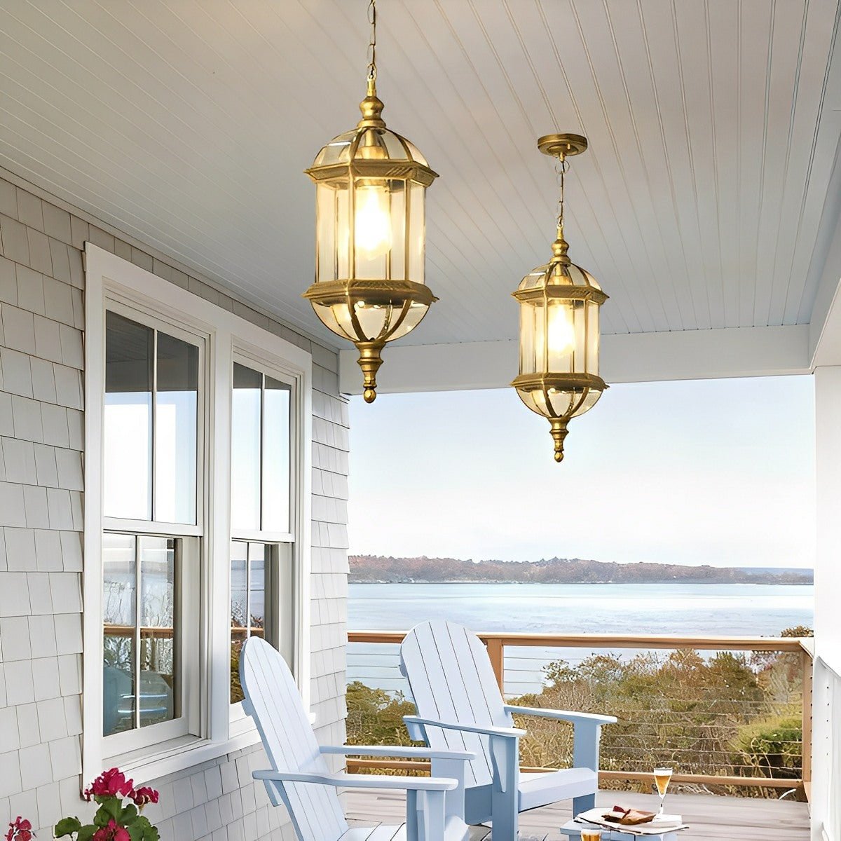 Vintage Rustic Cylinder Waterproof Outdoor LED Lantern Pendant Lights - Flyachilles