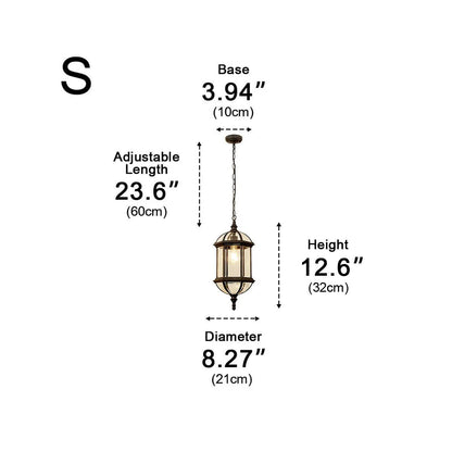 Vintage Rustic Cylinder Waterproof Outdoor LED Lantern Pendant Lights - Flyachilles