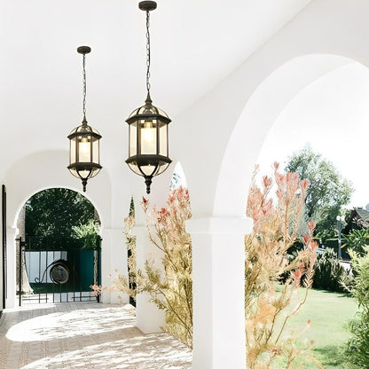 Vintage Rustic Cylinder Waterproof Outdoor LED Lantern Pendant Lights - Flyachilles