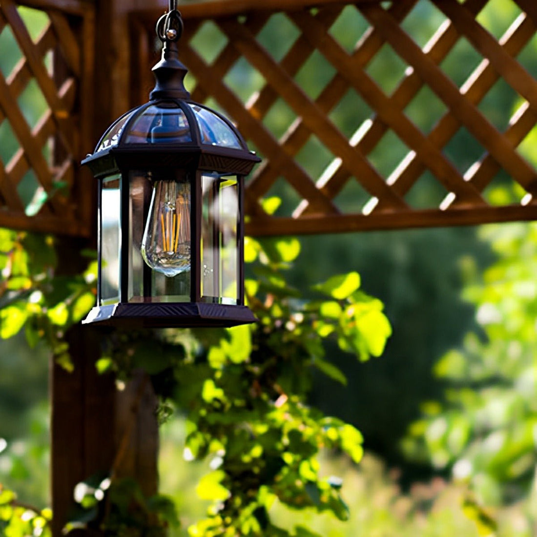 Vintage Rustic Gazebo Waterproof Outdoor LED Lantern Pendant Lights - Flyachilles