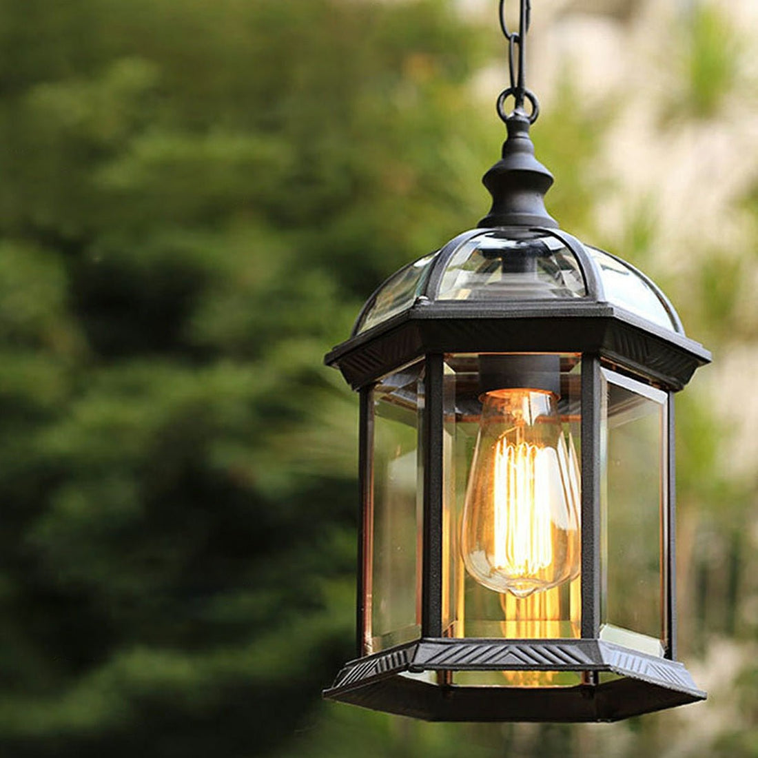 Vintage Rustic Gazebo Waterproof Outdoor LED Lantern Pendant Lights - Flyachilles