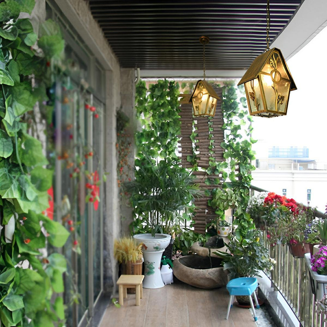 Vintage Rustic House Waterproof Outdoor LED Pendant Lights - Flyachilles