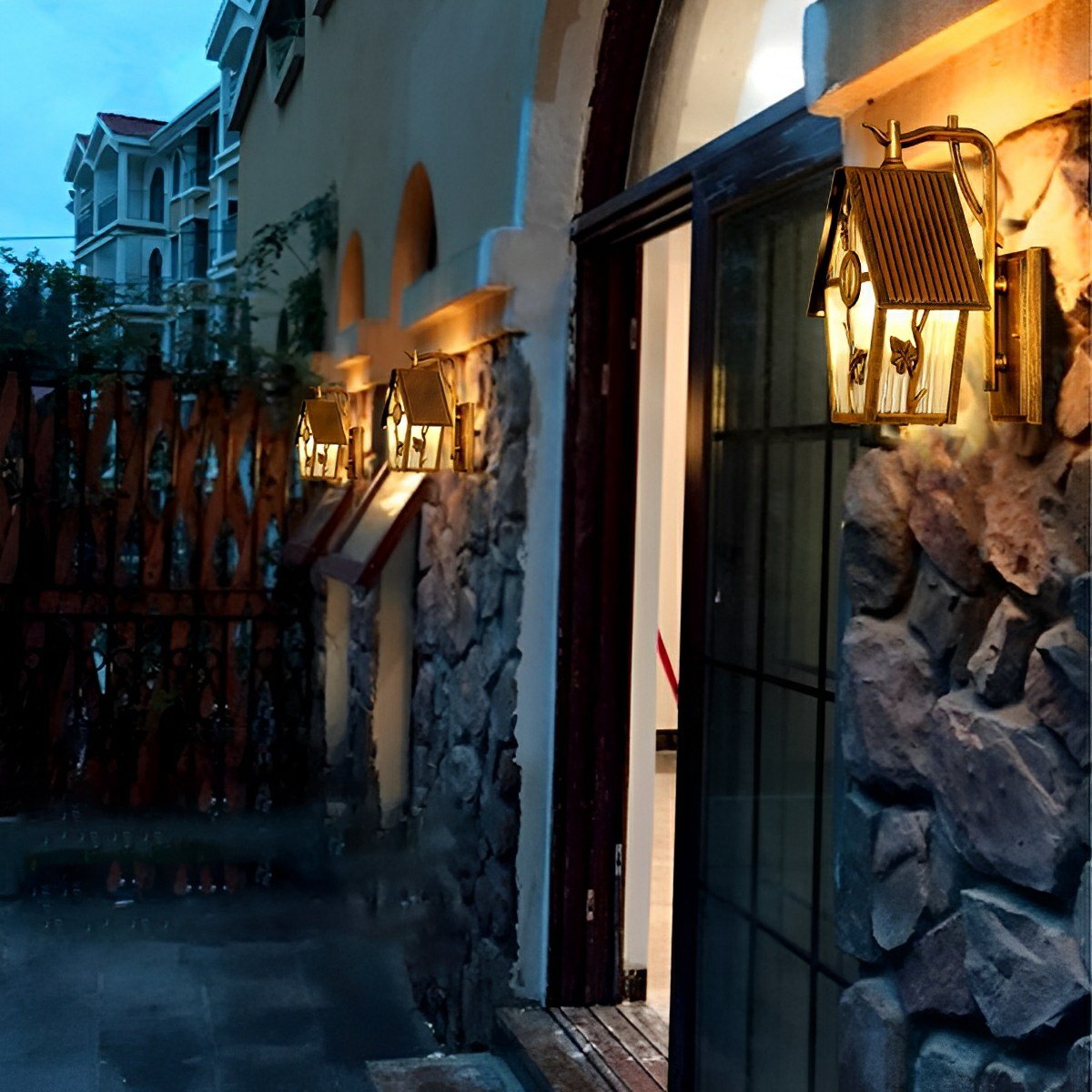 Vintage Rustic House Waterproof Outdoor LED Porch Wall Lights - Flyachilles