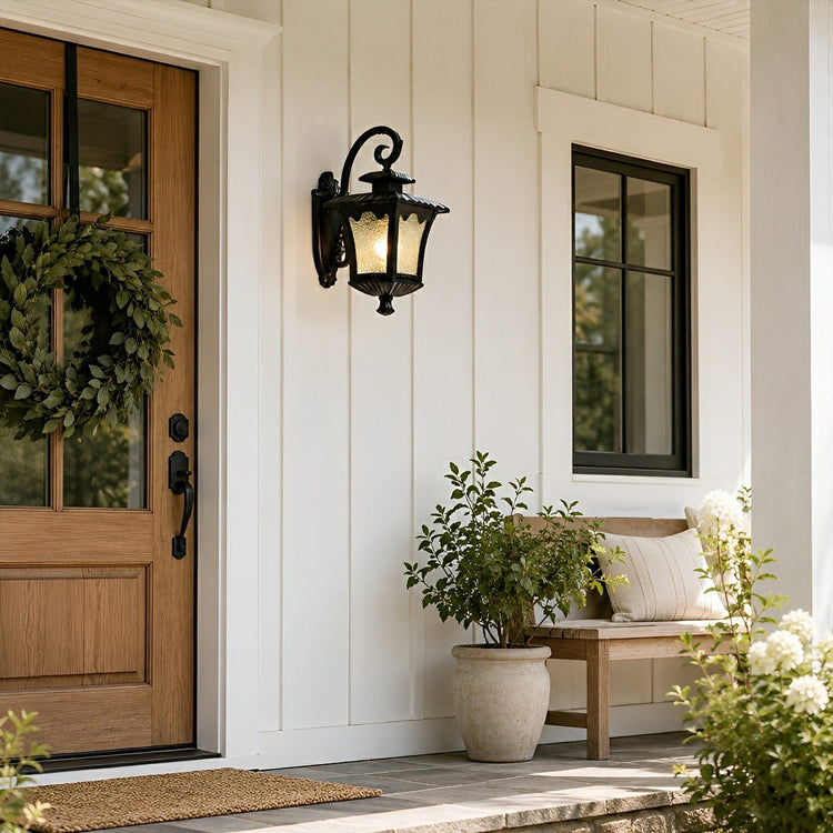 Vintage Rustic Square Water Glass Waterproof Outdoor LED Porch Wall Lights - Flyachilles