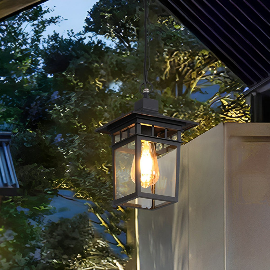 Vintage Rustic Square Waterproof Outdoor LED Lantern Pendant Lights - Flyachilles