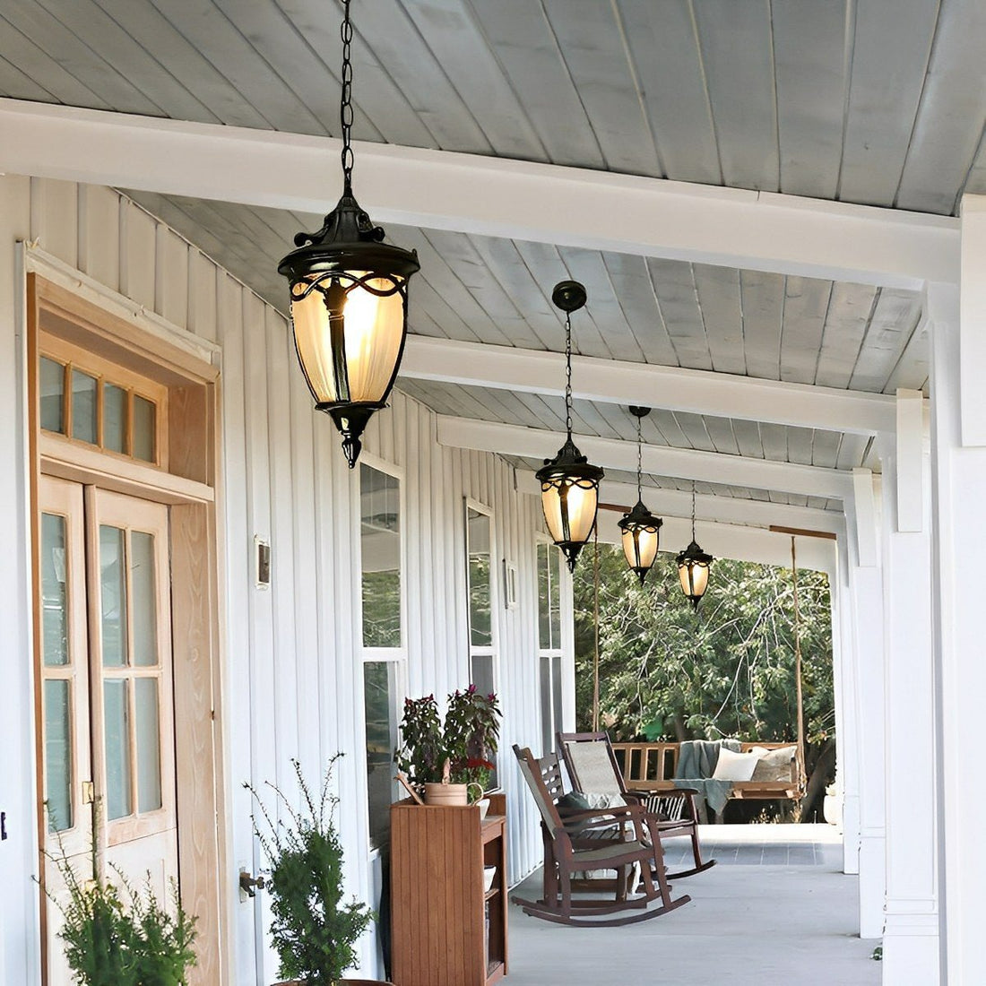 Vintage Rustic Waterproof Outdoor LED Lantern Pendant Lights - Flyachilles