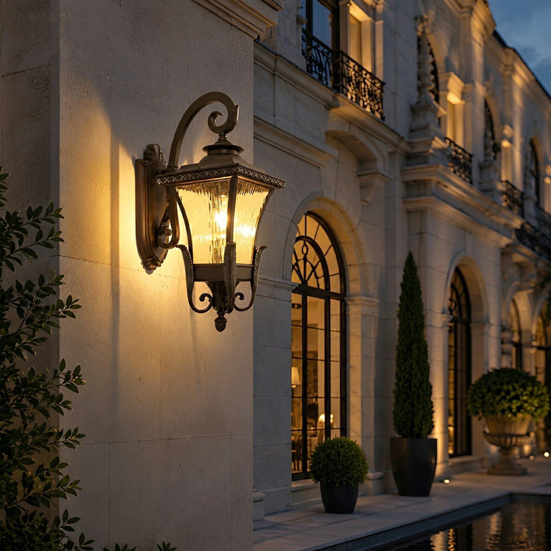 Vintage Square Lantern Waterproof Outdoor LED Porch Light Exterior Wall Lights - Flyachilles