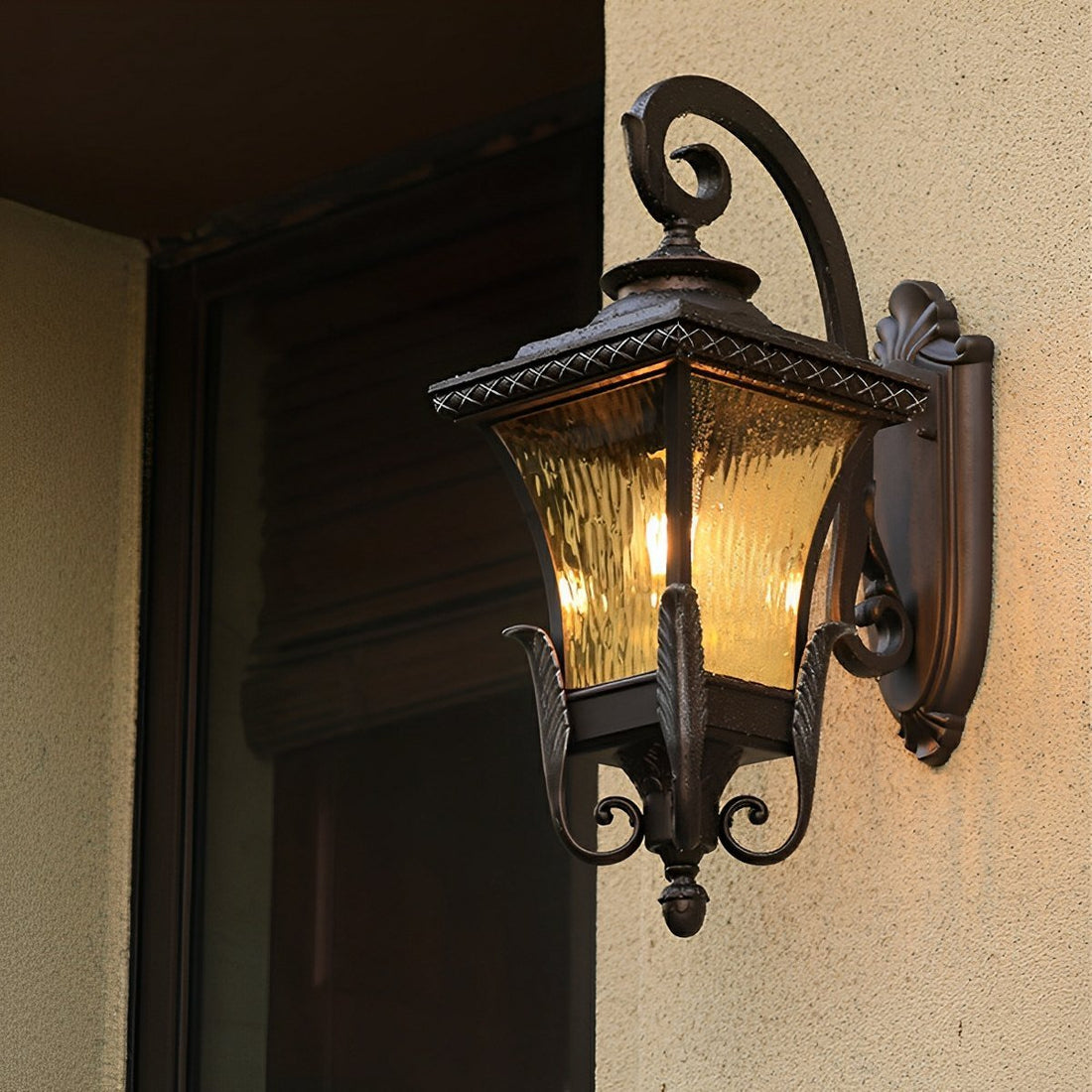Vintage Square Lantern Waterproof Outdoor LED Porch Light Exterior Wall Lights - Flyachilles