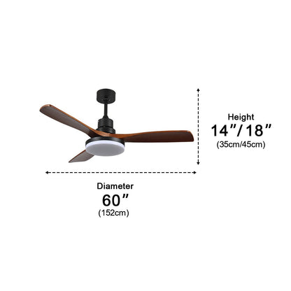 Vintage Variable Frequency Solid Wood Ceiling Fan Light - Flyachilles