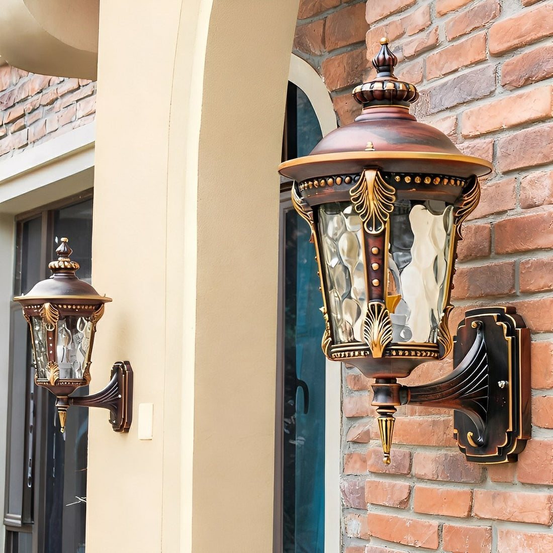 Vintage Waterproof Acanthus Leaf Outdoor LED Porch Light Exterior Wall Lights - Flyachilles
