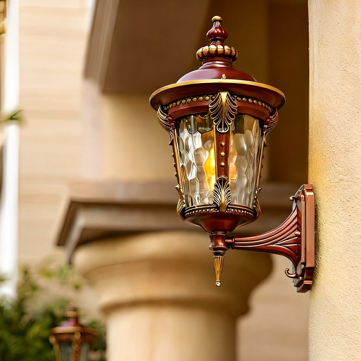 Vintage Waterproof Acanthus Leaf Outdoor LED Porch Light Exterior