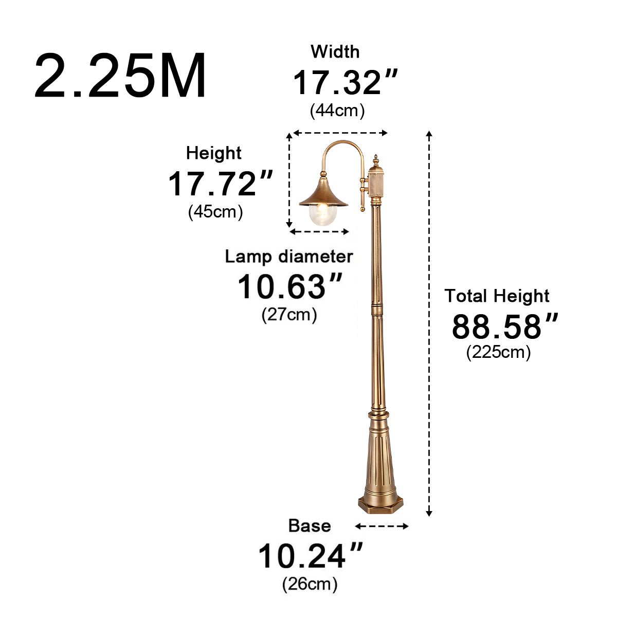 Vintage Waterproof Flared LED Outdoor Pathway Pole Lights - Flyachilles