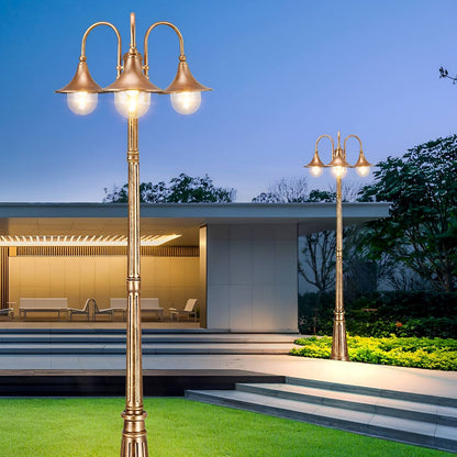 Vintage Waterproof Flared LED Outdoor Pathway Pole Lights - Flyachilles