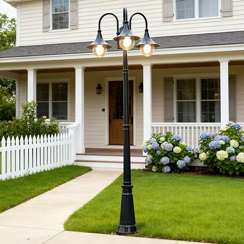 Vintage Waterproof Flared LED Outdoor Pathway Pole Lights Street