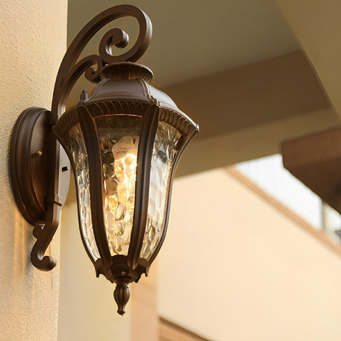 Vintage Waterproof Hexagonal Dome Outdoor LED Porch Light Exterior Wall Lights - Flyachilles