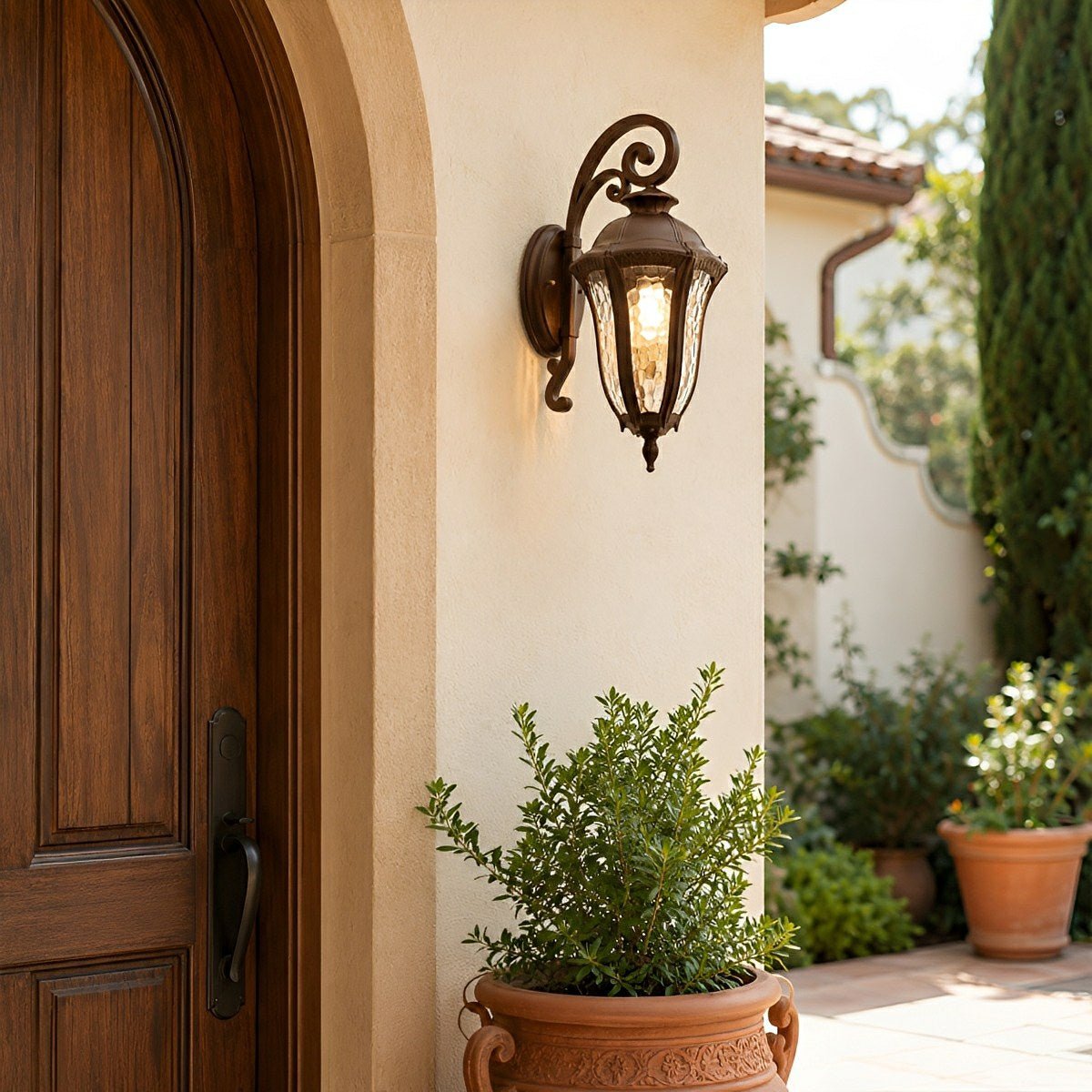Vintage Waterproof Hexagonal Dome Outdoor LED Porch Light Exterior