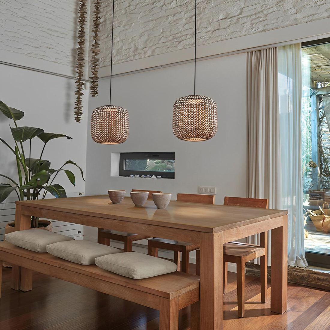 Vintage Waterproof Rattan LED Outdoor Ceiling Lights Lanterns - Flyachilles
