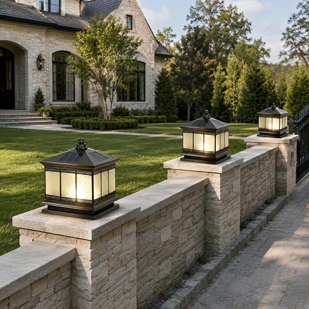 Vintage Waterproof Tower Shape Fence Outdoor Post Caps Lights - Flyachilles