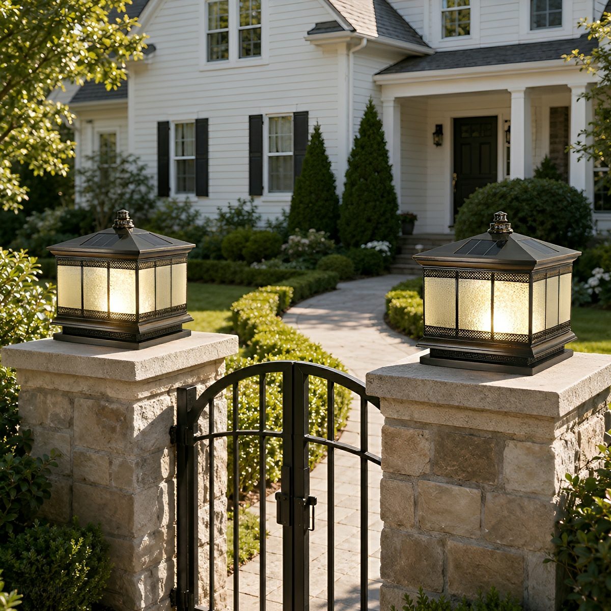 Vintage Waterproof Tower Shape Fence Outdoor Post Caps Lights - Flyachilles