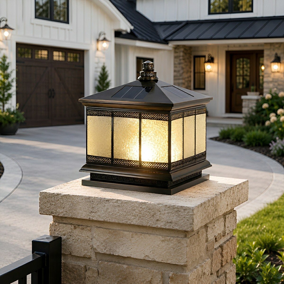Vintage Waterproof Tower Shape Fence Outdoor Post Caps Lights - Flyachilles