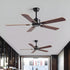 Vintage Wood Grain DC Motor 6 - speed Reverse Frequency Ceiling Fan 5 Blades - Flyachilles