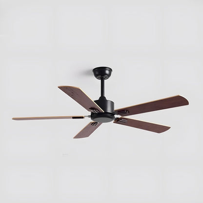 Vintage Wood Grain DC Motor 6 - speed Reverse Frequency Ceiling Fan 5 Blades - Flyachilles