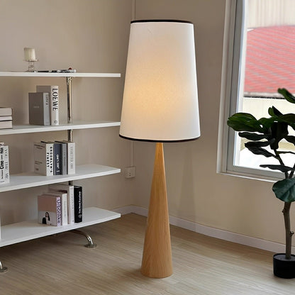 Vintage Wood Tapered LED Floor Lamp - Flyachilles