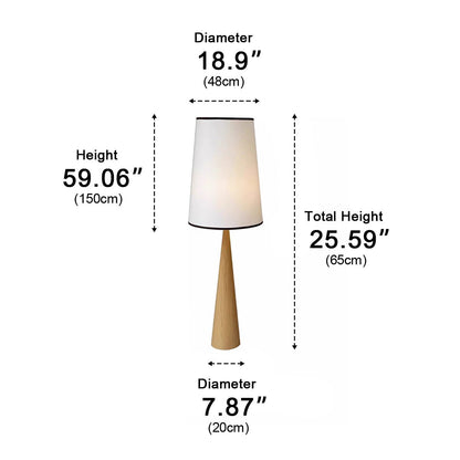 Vintage Wood Tapered LED Floor Lamp - Flyachilles