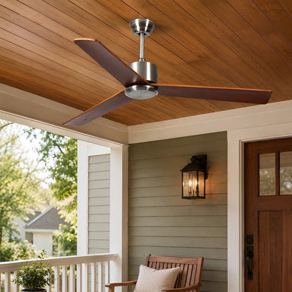 Waterproof 3-Blade Streamlined Wood Outdoor Ceiling Fan - Flyachilles