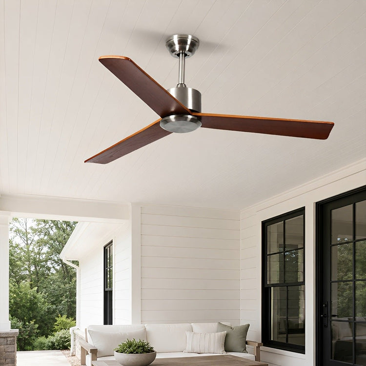 Waterproof 3-Blade Streamlined Wood Outdoor Ceiling Fan - Flyachilles