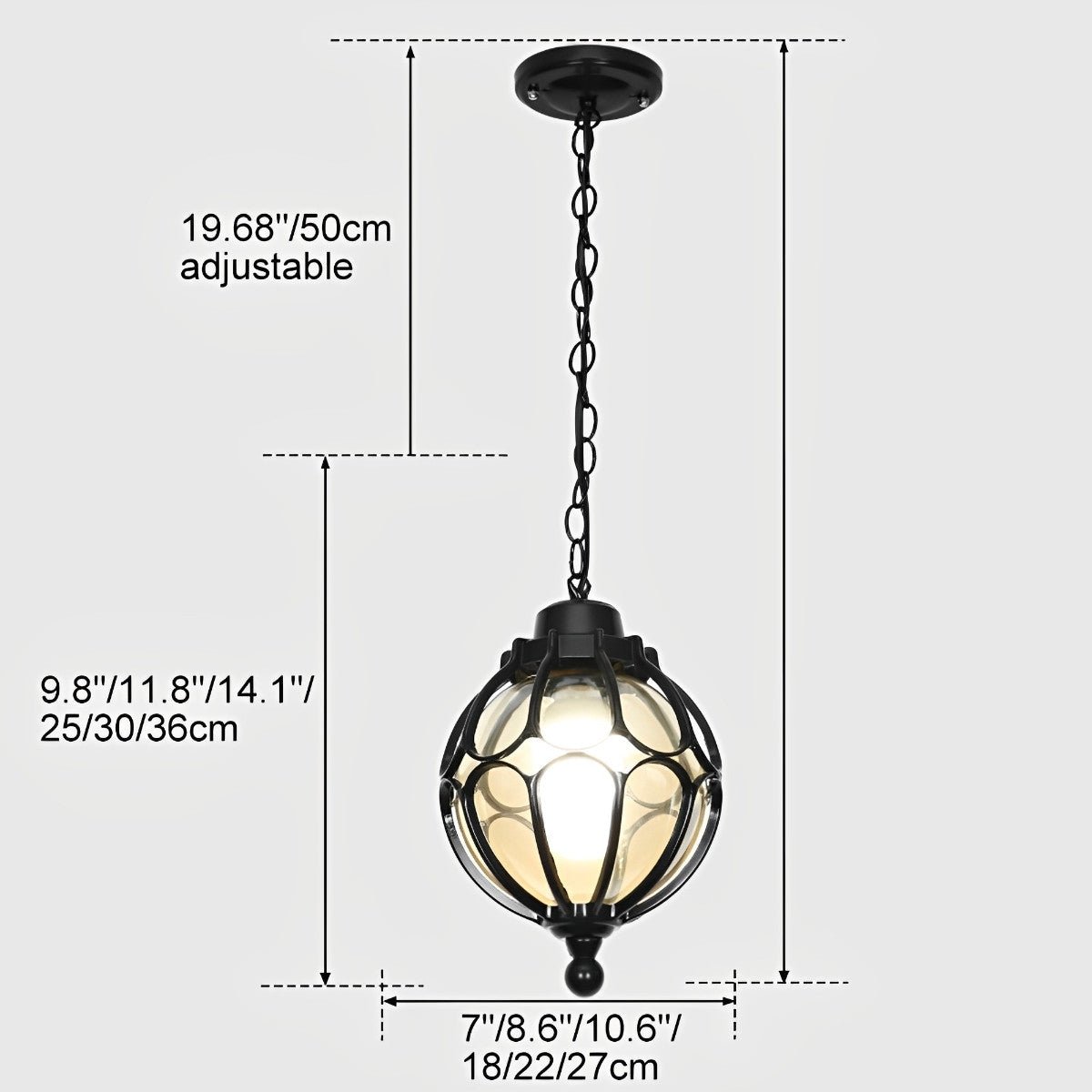 Waterproof Aluminum Ball Outdoor Chandelier Light Hanging Pendan Light - Flyachilles