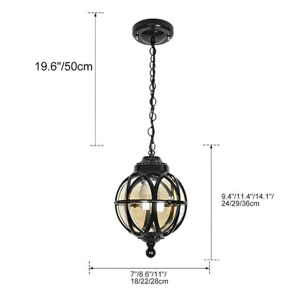 Waterproof Globe Outdoor Hanging Pendant Lights