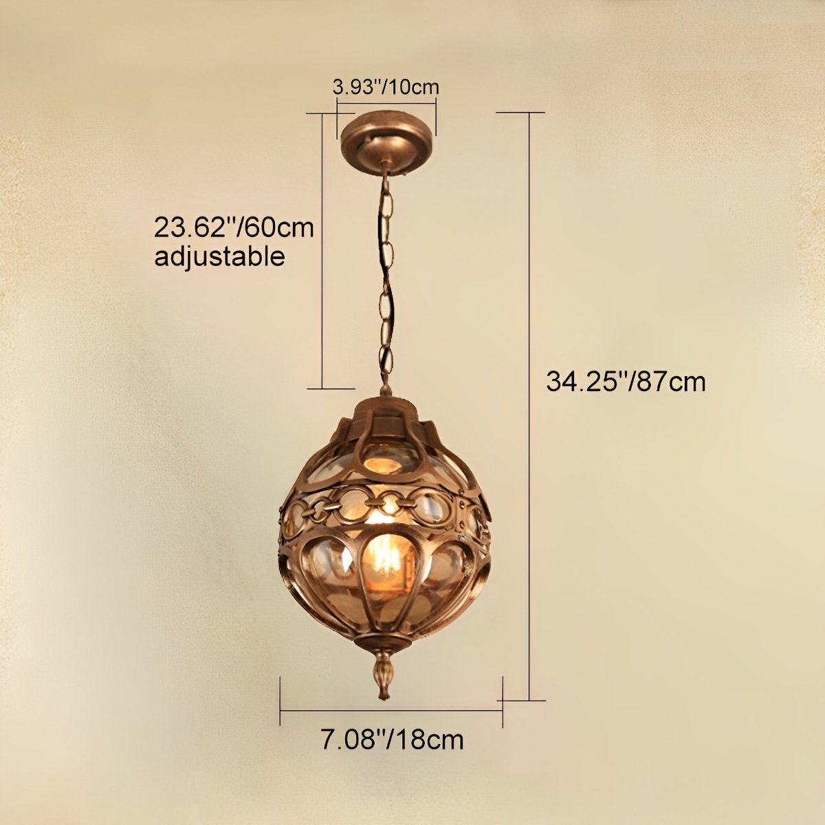 Waterproof Aluminum Glass Ball Outdoor Chandelier Light Hanging Light - Flyachilles