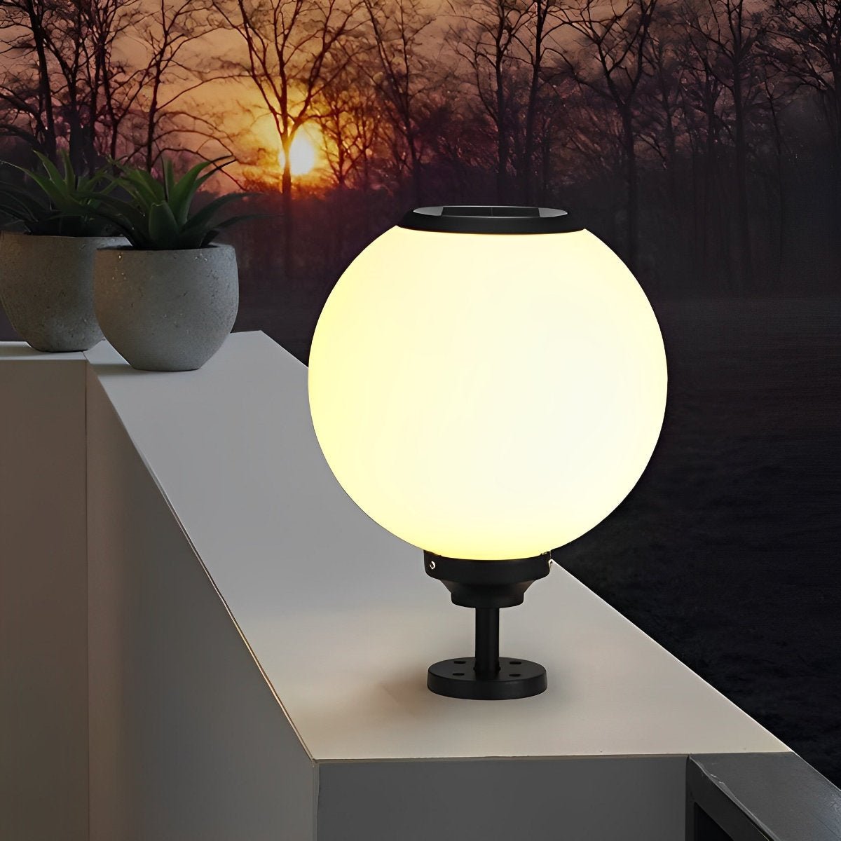 Waterproof Ball Three Step Dimming LED Solar Post Caps Lights - Flyachilles