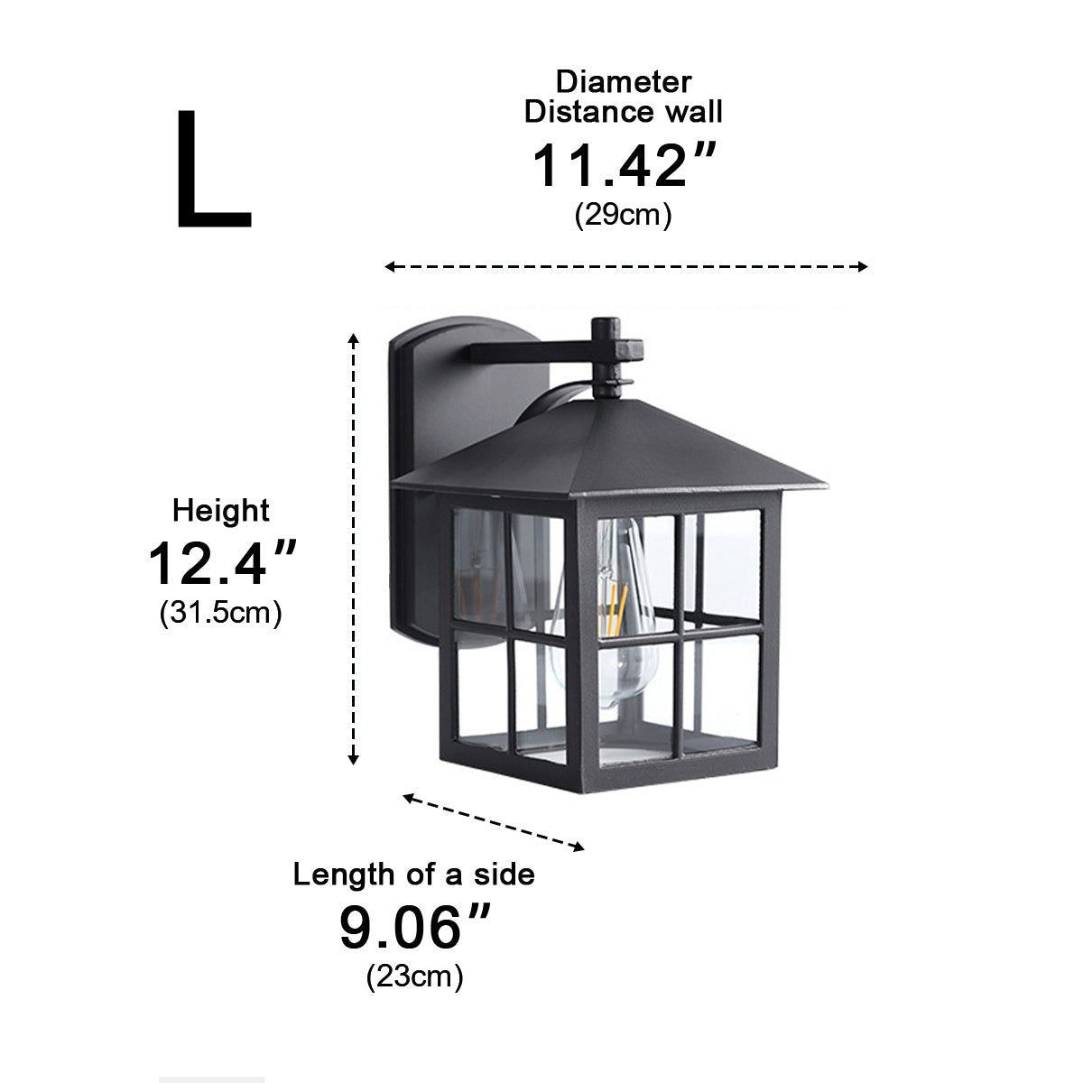 Waterproof Black Farmhouse Cross Lantern Outdoor Porch LED Wall Lights - Flyachilles