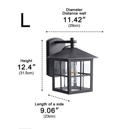 Waterproof Black Farmhouse Cross Lantern Outdoor Porch LED Wall Lights - Flyachilles