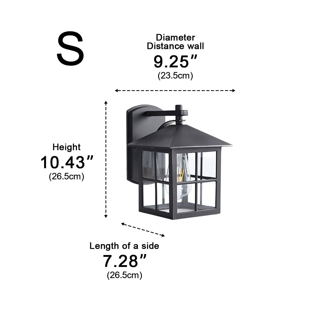 Waterproof Black Farmhouse Cross Lantern Outdoor Porch LED Wall Lights - Flyachilles