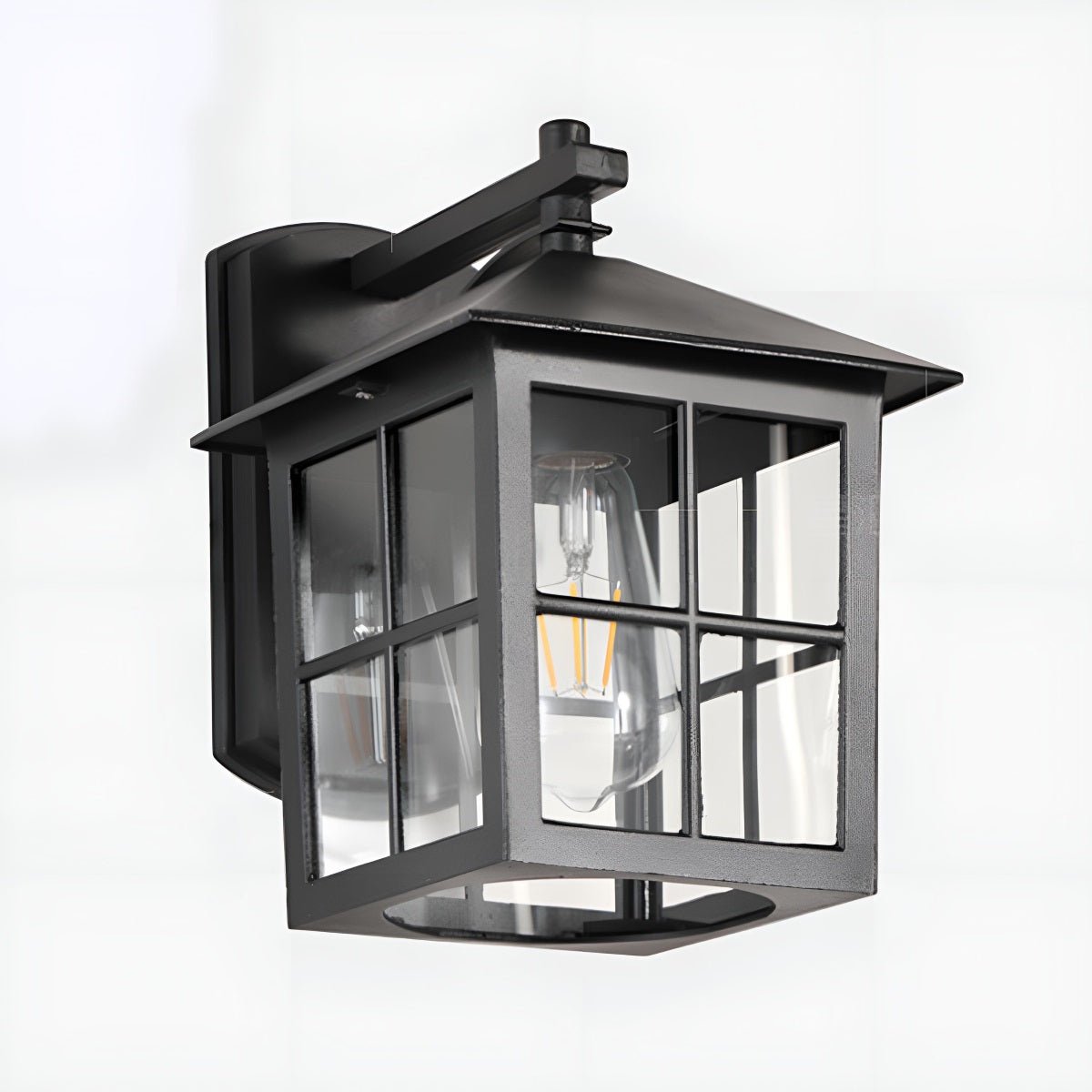 Waterproof Black Farmhouse Cross Lantern Outdoor Porch LED Wall Lights - Flyachilles
