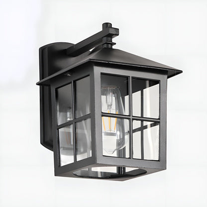 Waterproof Black Farmhouse Cross Lantern Outdoor Porch LED Wall Lights - Flyachilles