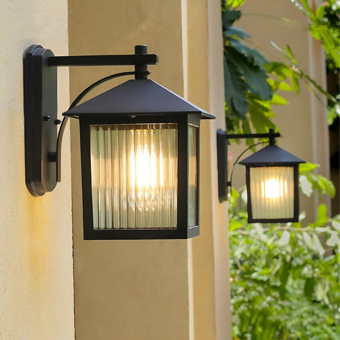 Waterproof Black Farmhouse Cross Lantern Outdoor Porch LED Wall Lights - Flyachilles