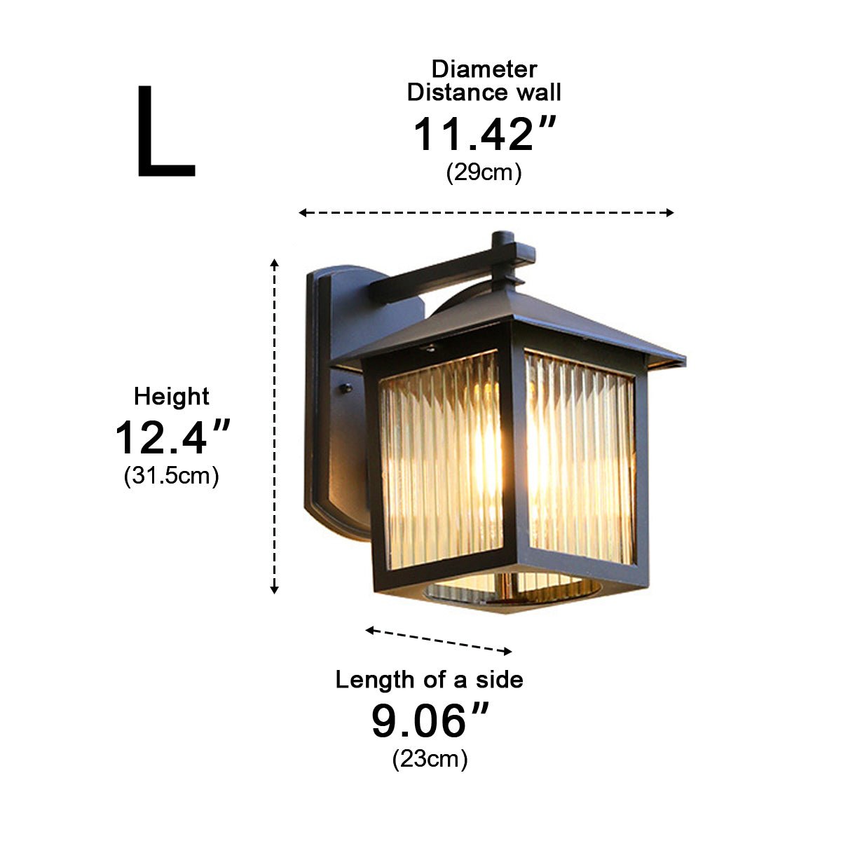 Waterproof Black Farmhouse Cross Lantern Outdoor Porch LED Wall Lights - Flyachilles