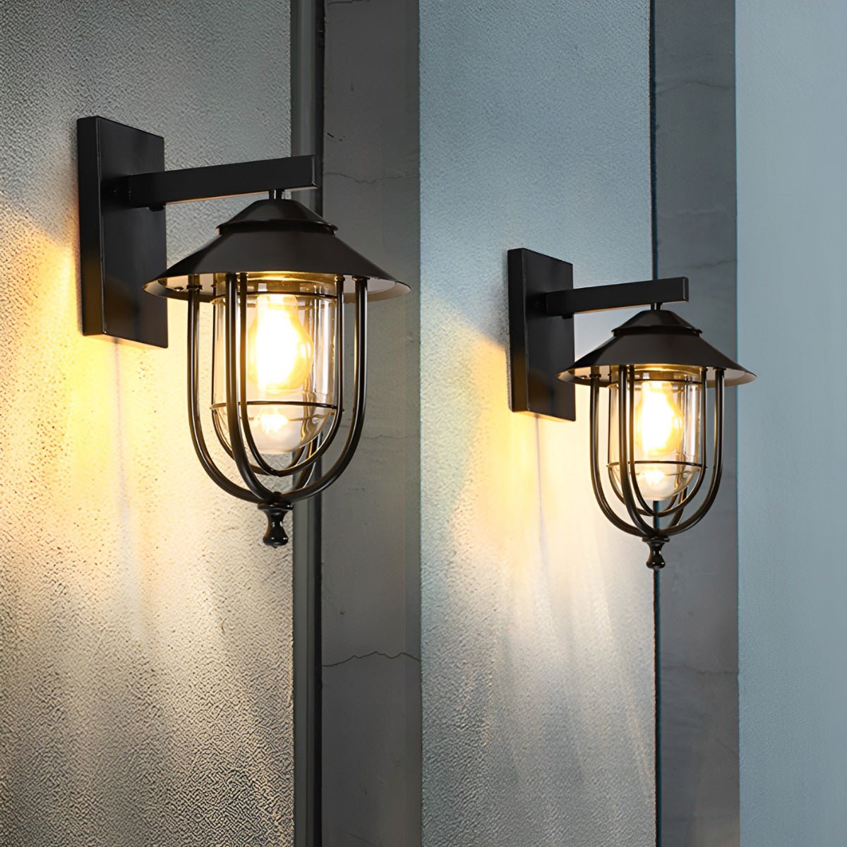 Waterproof Black LED Industrial Outdoor Wall Sconces - Flyachilles